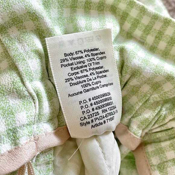 Aritzia Wilfred Pastel Green Gingham Shorts Size 0 - Picture 5 of 5